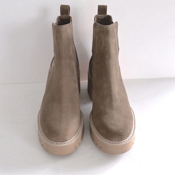 DOLCE VITA Women Leather Suede Lug Chunky Block Heel Platform Ankle Boots Size 9 - Picture 6 of 7